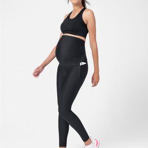 Seraphine Active Support Black Maternity Leggings. XS